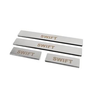 Coprisoglia porte (4 pz, acciaio inox) Suzuki Swift 2005-2010 foto 2