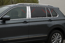 Volkswagen Tiguan 2016-2023 Modanature montanti porta in acciaio inox (10 pz) foto 1