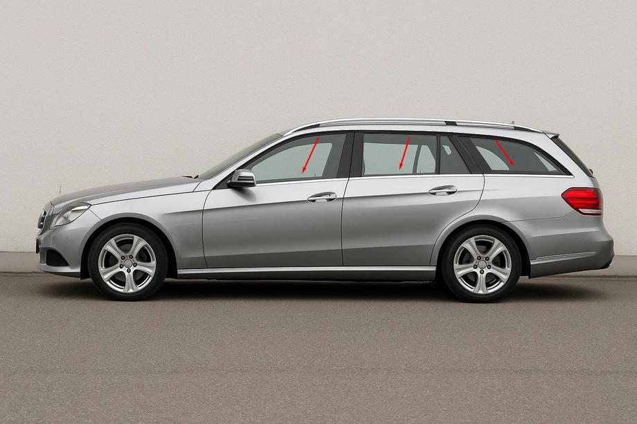 Mercedes E-class W212 2009-2016 Cornici Finestrini (SW) (6 pz, Acciaio Inox) Image