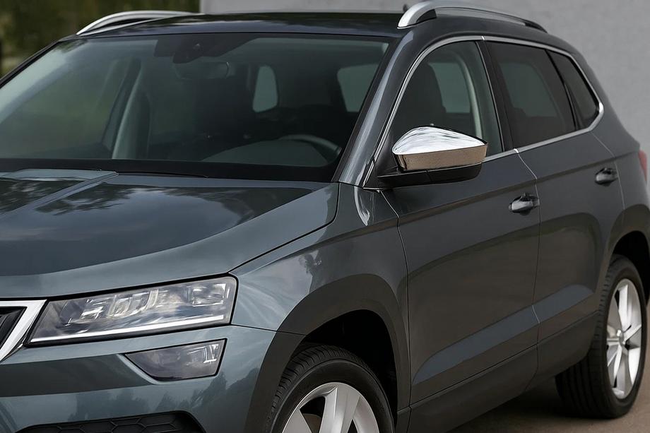 Skoda Karoq 2018- Coperture Specchietti (2 pz, Acciaio Inox) Carmos Image
