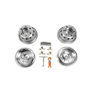 Copricerchi in acciaio inox OEM (2 anelli, 4 pz) foto 4