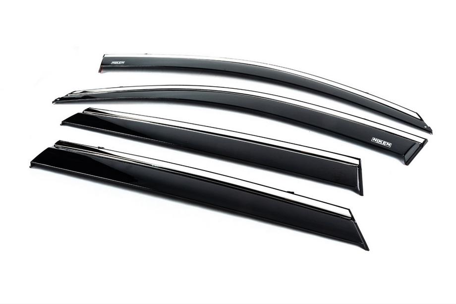 Kia Sorento II XM 2009-2014 Deflettori finestrini con profilo cromato (4 pz, Niken) Foto 5