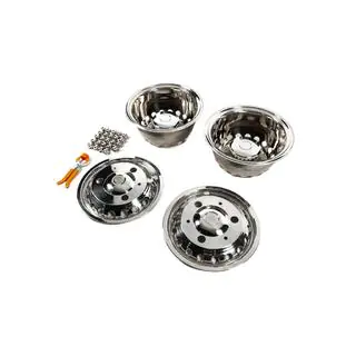 Copricerchi in acciaio inox Exclusive V3 (design a 2 anelli, 4 pz) Mercedes Sprinter W907/W910 2018- foto 3