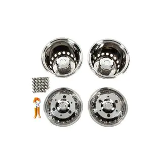 Copricerchi in acciaio inox Exclusive V3 (design a 2 anelli, 4 pz) Mercedes Sprinter W906 2006–2018 foto 1