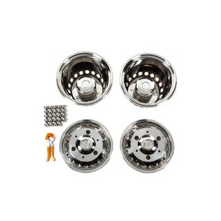 Copricerchi in acciaio inox Exclusive V3 (design a 2 anelli, 4 pz) foto 1