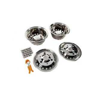 Copricerchi in acciaio inox Exclusive V3 (design a 2 anelli, 4 pz) foto 2
