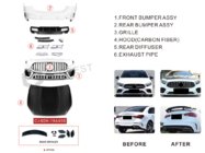 Mercedes A-class W177 2018- Kit estetico AMG A45 (Tipo-B) foto 2