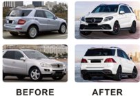 Mercedes ML W164 2005-2011 Kit restyling per W166 GLE63 AMG foto 3