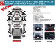 Mercedes G class W463 1990-2018 Kit carrozzeria facelift per G900 Roket foto 2