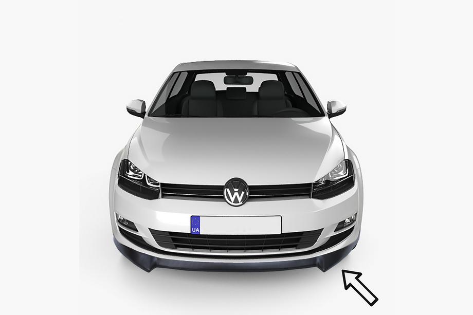 Volkswagen Golf 7/E-Golf 2012-2020 Labbro anteriore ESA (nero) Foto 1