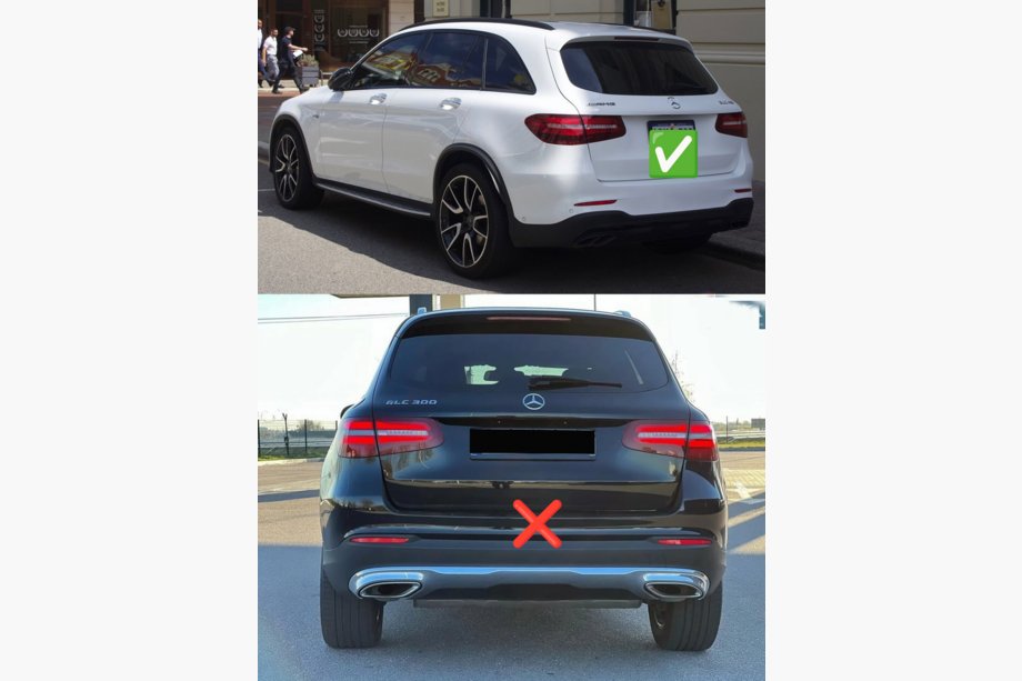 Mercedes GLC X253 2015-2022 Diffusore posteriore con terminali di scarico (Design AMG43) Foto 4