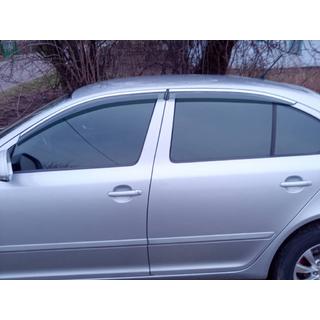 Deflettori Finestrini con Modanatura Cromata Niken Luxury (SD, 4 pz) Skoda Octavia II A5 2010-2013 foto 2