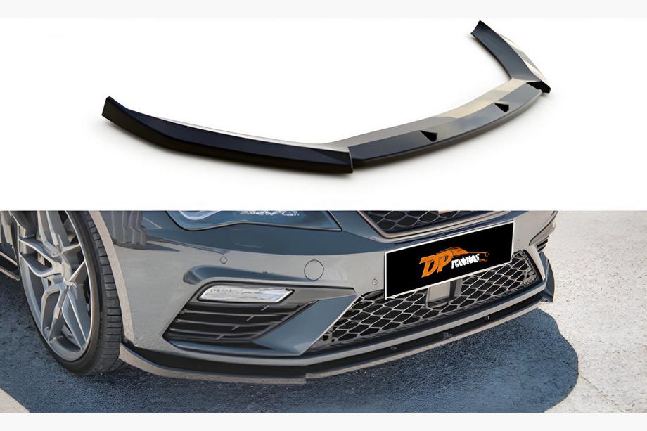 Seat Leon 2013-2020 Front Lip DPT (2017-2020, Nero Lucido) Foto 1