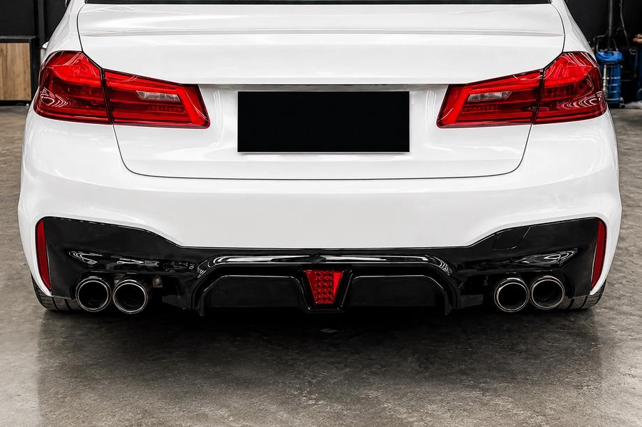 BMW Serie 5 G30/G31 2017–2023 Diffusore posteriore DPT (per M-Sport/M5 F90, nero lucido) Foto 1