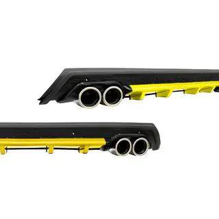 Diffusore Posteriore Universale DPT V-14 (ABS) (Giallo+Nero Lucido)