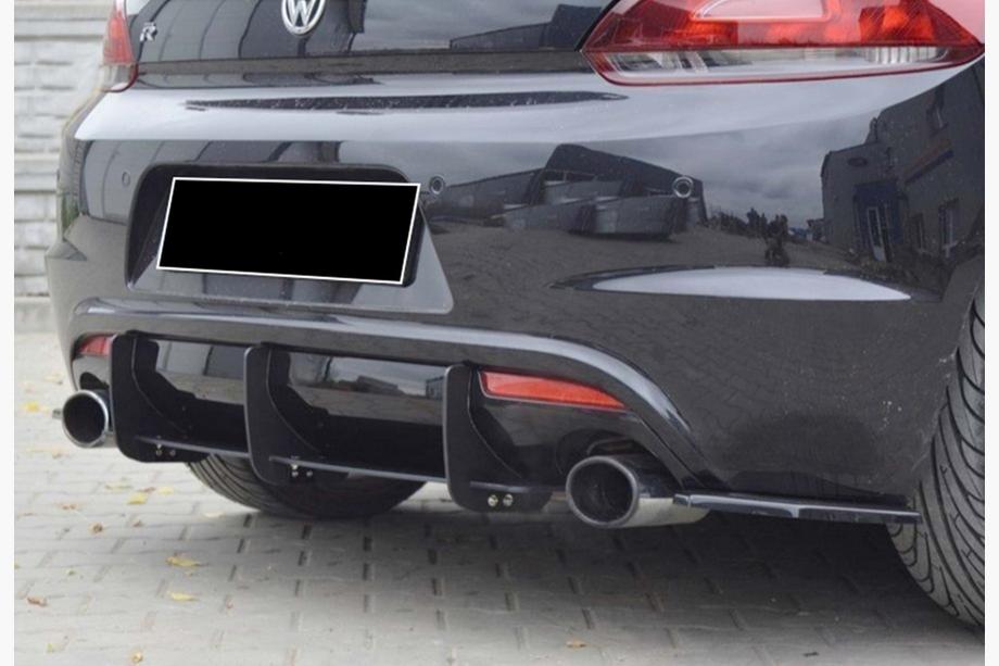 Volkswagen Scirocco 2008-2017 Diffusore Posteriore DPT V-4 (2008-2017, Nero Lucido) Foto 3