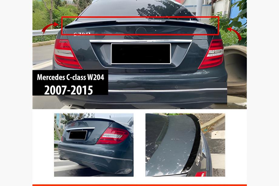 Mercedes C-class W204 2007-2015 Spoiler DPT V-1 (Nero Lucido) Foto 1