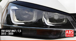 Volkswagen Golf 7/E-Golf 2012-2020 Palpebre Fari DPT (2pz, Nero Lucido) foto 1