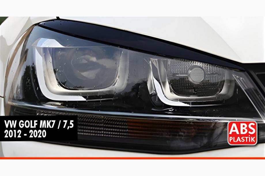 Volkswagen Golf 7/E-Golf 2012-2020 Palpebre Fari DPT (2pz, Nero Lucido) Image