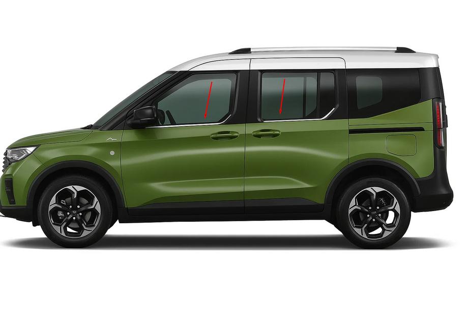 Ford Courier 2023- Cornici finestrini Omsa Line (4 pz, acciaio inox) Foto 1