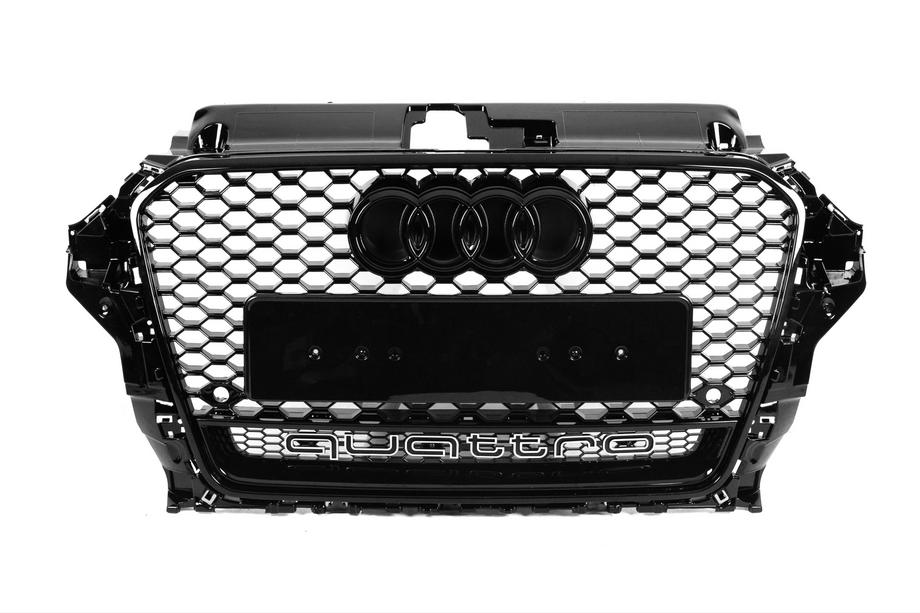 Audi A3 2012-2020 Griglia Anteriore RS-Style con Scritta Quattro (2012-2016, nera) Foto 1