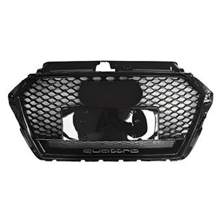 Griglia anteriore RS-style con scritta Quarrto (2016-2020, nera) Audi A3 2012-2020