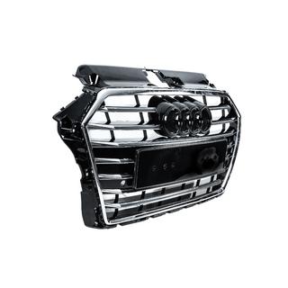 Griglia Anteriore S-Style (2016-2020, Nera con Cromo) Audi A3 2012-2020 foto 3