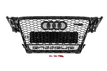 Audi A4 B8 2007-2015 Griglia anteriore con scritta Quattro RS-style (2007-2011, nera) foto 4