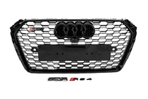 Audi A4 B9 2015-2024 Griglia anteriore stile RS con scritta Quattro (2015-2019, nera) foto 1