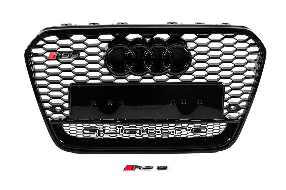 Audi A6 C7 2011-2017 Griglia anteriore RS-style nera con scritta Quattro (2011-2014) Foto 1