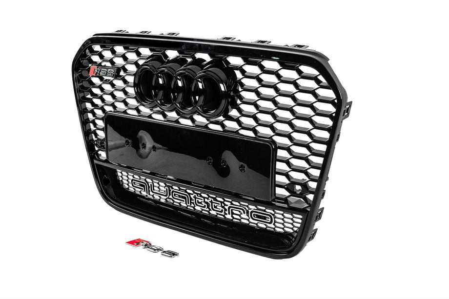 Audi A6 C7 2011-2017 Griglia anteriore RS-style nera con scritta Quattro (2011-2014) Foto 2