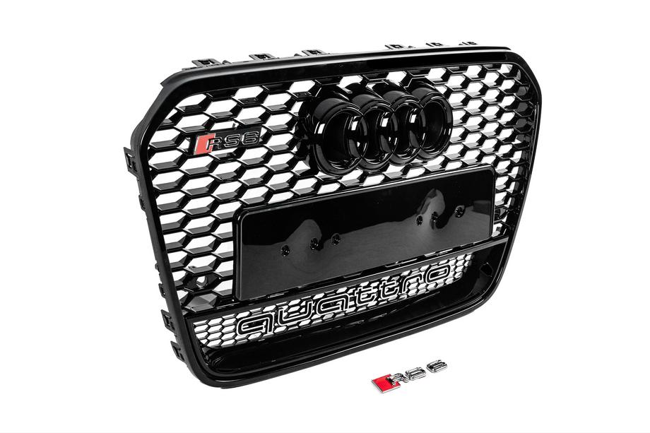Audi A6 C7 2011-2017 Griglia anteriore RS-style nera con scritta Quattro (2011-2014) Foto 3
