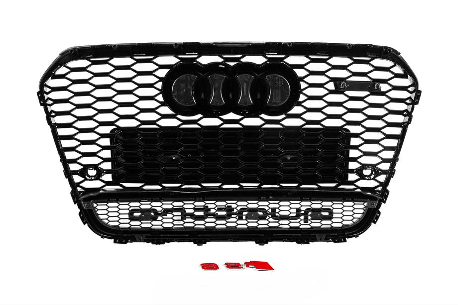 Audi A6 C7 2011-2017 Griglia anteriore RS-style nera con scritta Quattro (2011-2014) Foto 4