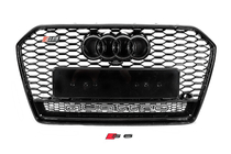Audi A6 C7 2011-2017 Griglia anteriore nera stile RS con scritta Quattro (2014-2017) foto 1