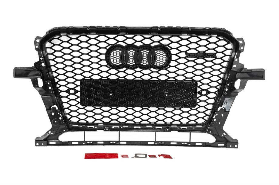 Audi Q5 2008-2017 Griglia anteriore RSQ-Style con scritta Quattro (2012-2017, nera) Foto 4
