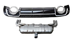 Audi A3 2012-2020 Diffusore posteriore con terminali di scarico V-2 (per S/S-Line, 2012-2020) foto 1