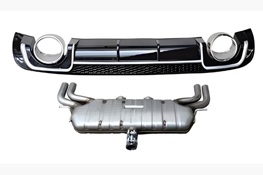 Audi A3 2012-2020 Diffusore posteriore con terminali di scarico V-2 (per S/S-Line, 2012-2020) Image