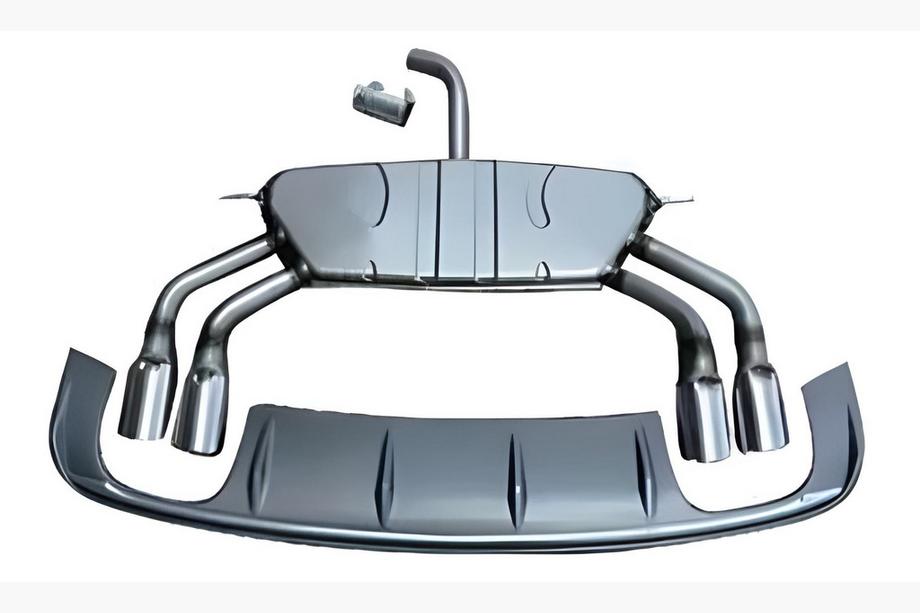 Audi A3 2012-2020 Diffusore posteriore con terminali di scarico (per S/S-Line, 2012-2016) Image