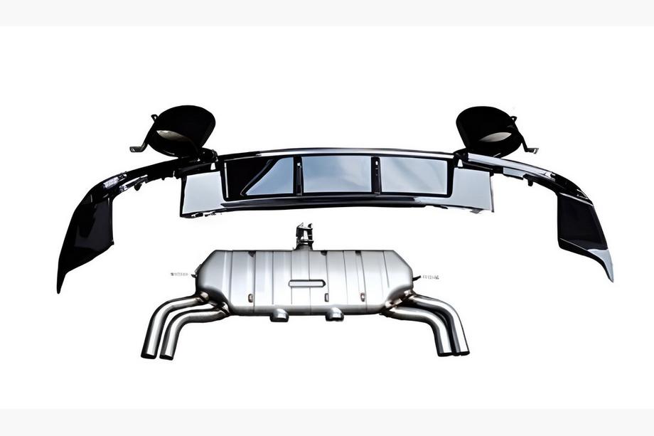 Audi A3 2012-2020 Diffusore posteriore con terminali di scarico V-1 (per S/S-Line, 2016-2020) Image