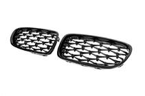 BMW 5 Series F10/F11 2010–2016 Calandra a Doppio Rene Diamond Black (Nero Lucido) foto 6