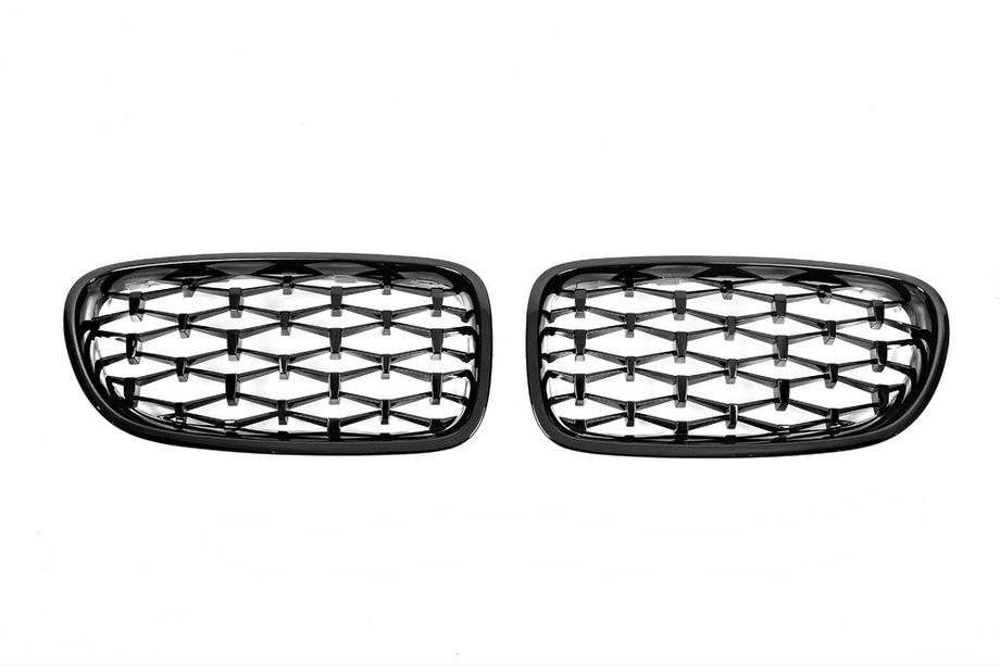 BMW 5 Series F10/F11 2010–2016 Calandra a Doppio Rene Diamond Black (Nero Lucido) Foto 4