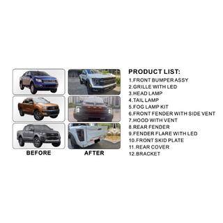 Kit Carrozzeria (Design F150 Raptor 2023) Ford Ranger 2011–2022 foto 3