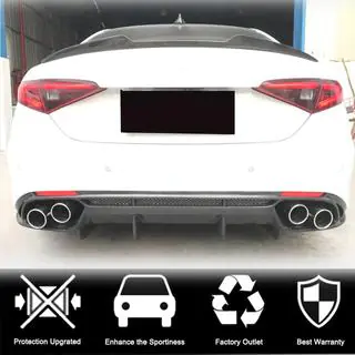 Diffusore paraurti posteriore V1 (per Base, Carbonio) Alfa Romeo Giulia 2016-2022 foto 2