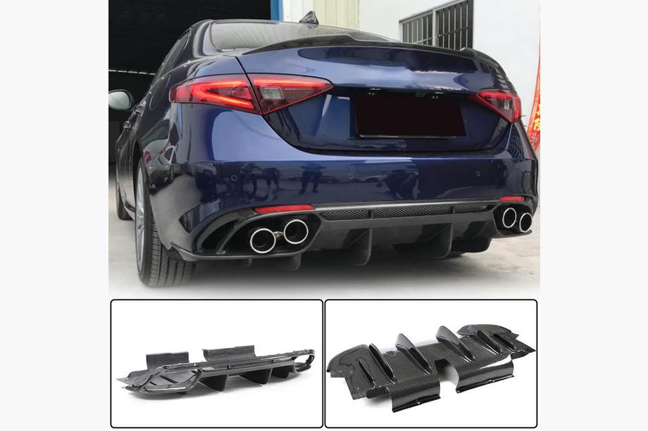 Alfa Romeo Giulia 2016-2022 Diffusore paraurti posteriore V1 (per Base, Carbonio) Image