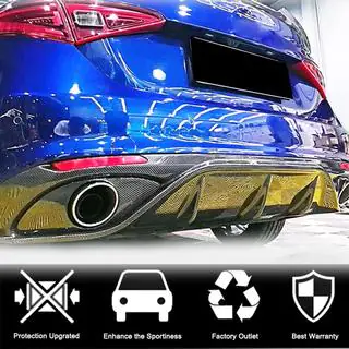 Diffusore posteriore con terminali V2 (per Base, Carbonio) Alfa Romeo Giulia 2016-2022 foto 3