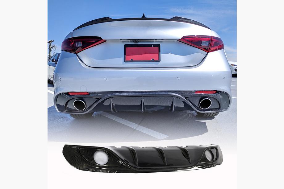 Alfa Romeo Giulia 2016-2022 Diffusore Paraurti Posteriore (per Sport, Carbonio) Foto 1