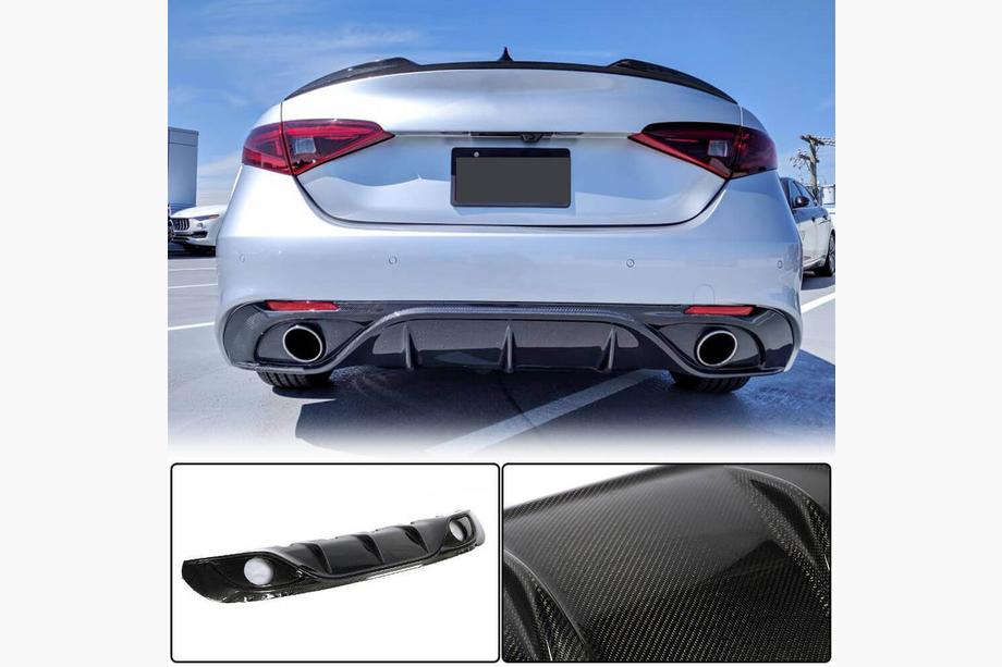Alfa Romeo Giulia 2016-2022 Diffusore Paraurti Posteriore (per Sport, Carbonio) Foto 2