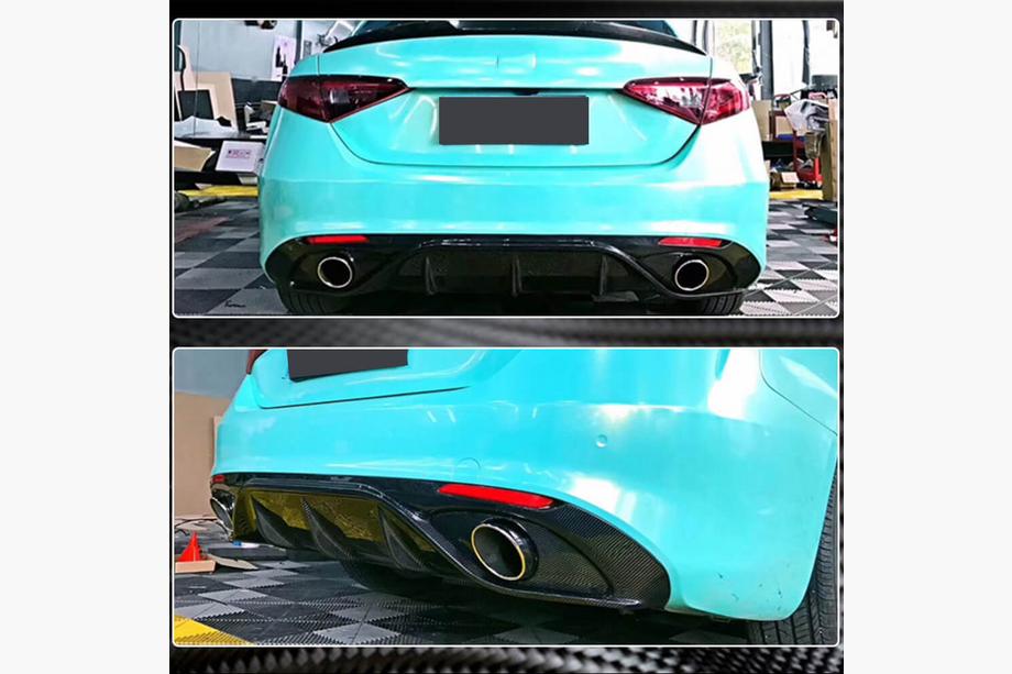Alfa Romeo Giulia 2016-2022 Diffusore Paraurti Posteriore (per Sport, Carbonio) Foto 4