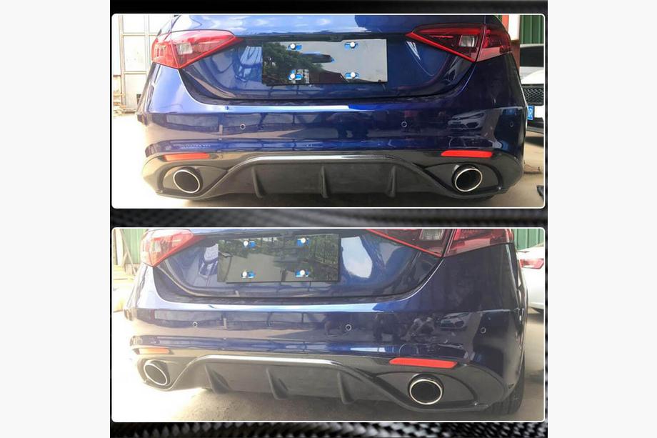 Alfa Romeo Giulia 2016-2022 Diffusore Paraurti Posteriore (per Sport, Carbonio) Foto 5