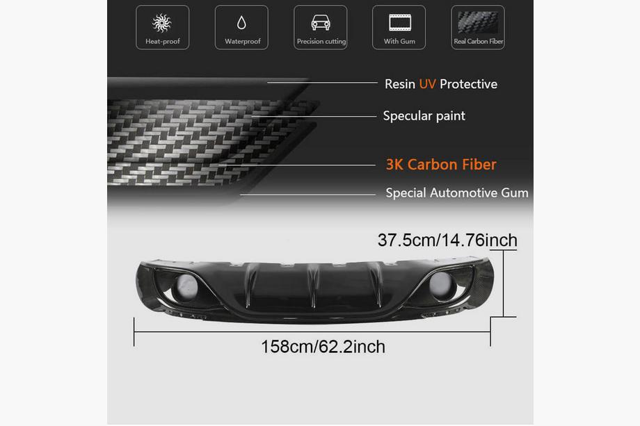 Alfa Romeo Giulia 2016-2022 Diffusore Paraurti Posteriore (per Sport, Carbonio) Foto 6